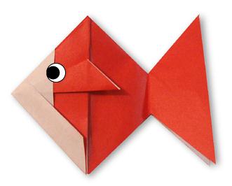 简单儿童手工折纸金鱼折纸教程