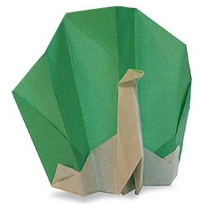 简单折纸孔雀手工折纸教程
