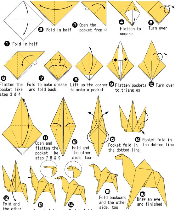 儿童简单折纸骆驼手工折纸教程