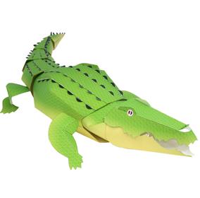 鳄鱼3D纸模型图纸免费下载