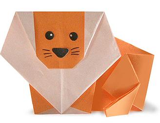 简单儿童折纸狮子手工折纸教程