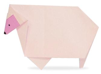 儿童简单折纸绵羊手工折纸教程