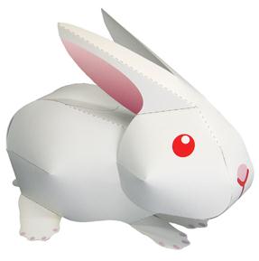 玉兔简单3D纸模型免费下载