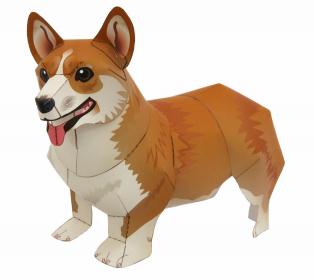 柯基犬3D纸模型手工制作免费下载