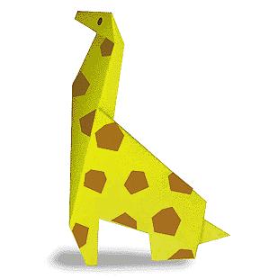 简单儿童折纸长颈鹿手工折纸教程