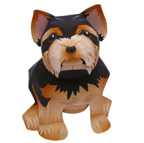 约克郡犬简单3D纸模型免费下载