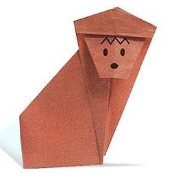 简单儿童折纸猴子手工折纸教程