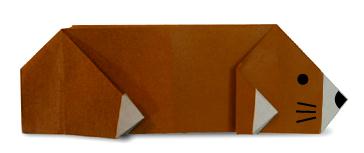手工折纸简单鼹鼠折纸教程