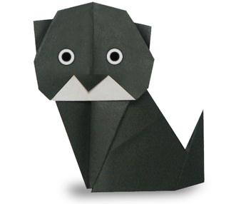 简单折纸小黑猫手工折纸教程