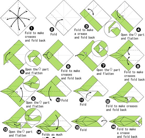儿童折纸简单鳄鱼折纸教程