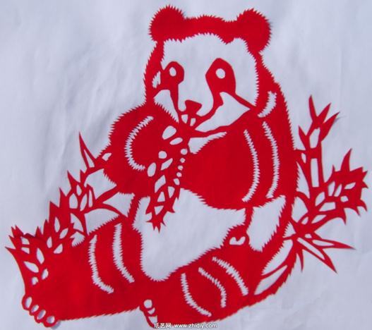 胡筱俊的剪纸熊猫憨态可掬的熊猫