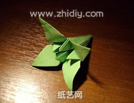 这里是一个折纸的百合花，很常见的制作