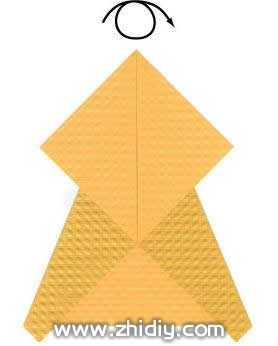 凤凰手工折纸教程制作过程中的第五步