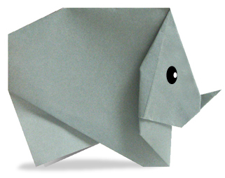 儿童手工简单折纸犀牛折纸教程