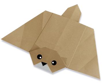 简单儿童手工折纸飞鼠折纸教程