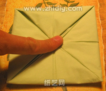 餐巾纸制作纸艺睡莲教程制作过程中的第五步