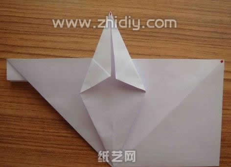 立式折纸千纸鹤手工折纸教程制作过程中的第十步