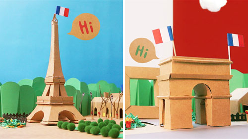 Melody Chou的纸世界法国的埃菲尔铁塔和凯旋门