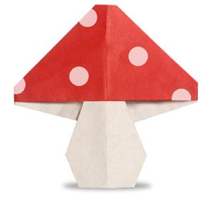 儿童简单蘑菇手工折纸教程