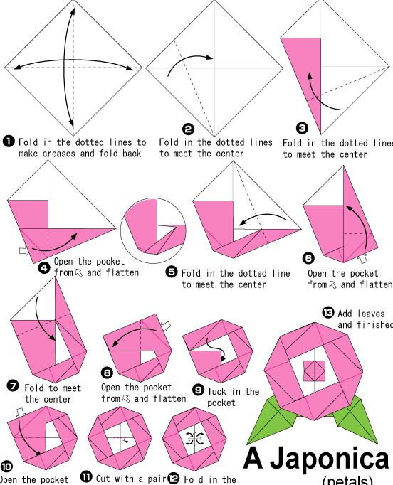 山茶花简单儿童手工折纸教程