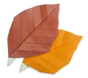 儿童折纸枯叶手工折纸教程