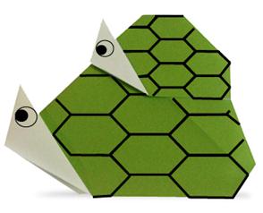 两只折纸乌龟儿童手工折纸教程