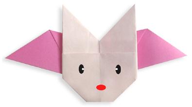 儿童简单手工折纸之带翅膀的兔子教程
