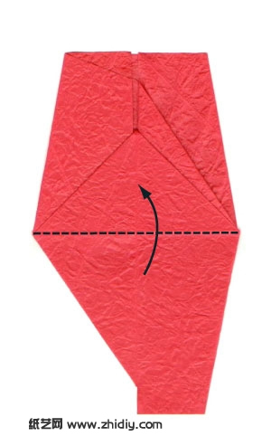 七夕情人节可爱手工折纸玫瑰图解教程制作过程中的第三十五步