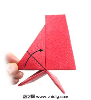 七夕情人节可爱手工折纸玫瑰图解教程制作过程中的第四十步