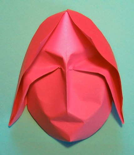 荷兰夫人手工折纸面具图解教程完成后精美的效果图