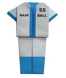 儿童简单手工折纸服饰之棒球服教程