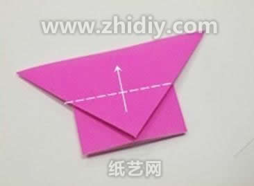 折纸心形书签图解制作教程制作过程中的第十六步
