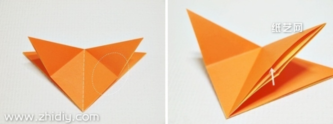 基本的指示箭头来进行展开式折纸操作