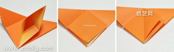 折纸心千纸鹤手工折纸图解教程制作过程中的第五步
