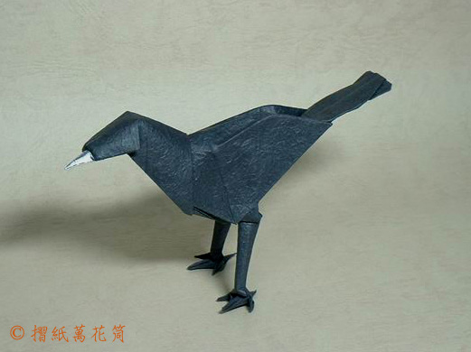 手工折纸黑鸟折纸图谱教程—Alfredo Giunta
