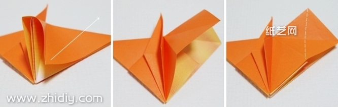 折纸心千纸鹤手工折纸图解教程制作过程中的第十步