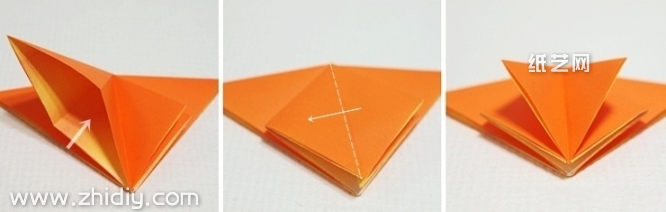 折纸心千纸鹤手工折纸图解教程制作过程中的第六步