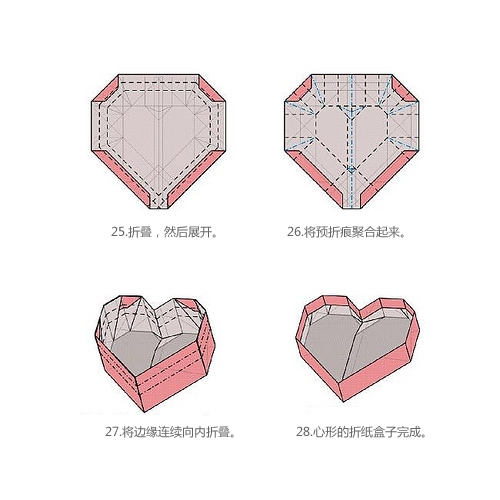 折纸心盒子手工折纸图谱教程第七张折纸图谱