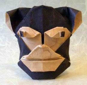折纸猴子面部折纸图谱教程—Robin Glynn