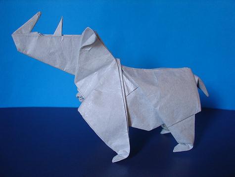 手工折纸犀牛折纸图谱教程—Jim Adams