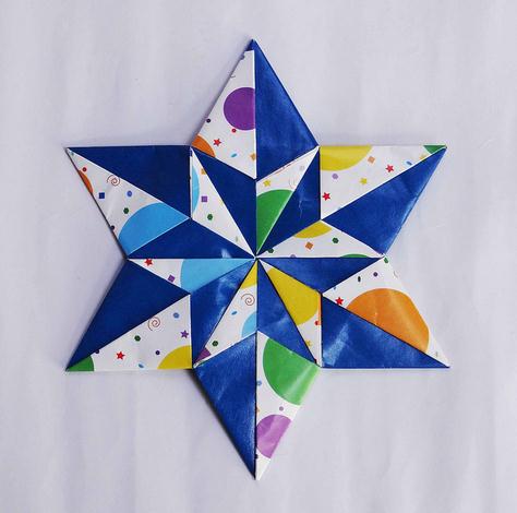 六角星模块折纸图谱教程—Carmen Sprung