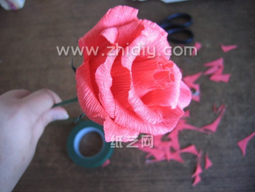 漂亮的皱纹纸折纸玫瑰花让我们感受到制作手工折纸玫瑰的无穷乐趣和情人节纸玫瑰花所能够带来的无穷想象