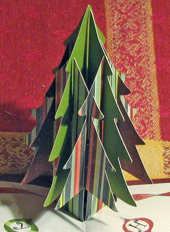 最终完成制作之后的立体圣诞树圣诞贺卡结构即如图所示非常的炫目和实用