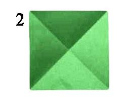 方形纸张对角线折叠操作在折纸教程中是比较常见的折叠方式