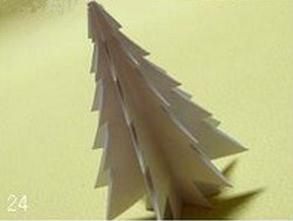 这里展现出来的就是最终完成的手工折纸圣诞树的样式了