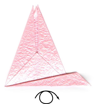 现在折叠的这个折纸千纸鹤的对应结构的折叠操作