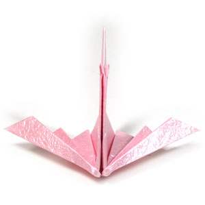 千纸鹤的翅膀通过拉开的形式使得千纸鹤的样式变得更加的真诚