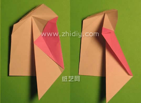 现在将折纸圣诞老人的构型从外型上展现出来从而方便大家看到
