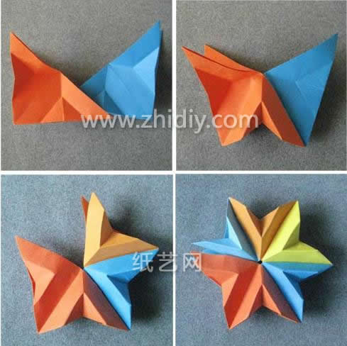 对于便签纸折叠出来的折纸小模型组合也是这个圣诞折纸星星制作的一个关键环节