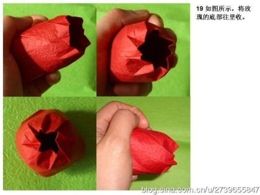 良好的整形可以保证折纸玫瑰花有着更好的造型和独特感